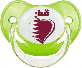Qatar en árabe - Clásico corazón de suceto fisiológico verde