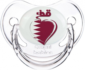Qatar en árabe - Corazón clásico de suceto fisiológico transparente