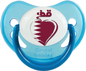 Qatar en árabe - Corazón de suceto fisiológico azul fosforescente
