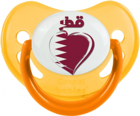 Qatar en árabe - Corazón de suceto fisiológico amarillo fosforescente