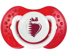 Qatar en árabe - Corazón tetino lovi dynamic clásico rojo blanco