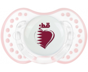 Qatar en árabe - Corazón tetino lovi dynamic clásico retro-blanco-rosa-tierno