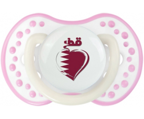 Qatar en árabe - Corazón tetino lovi dynamic fosforescente blanco-rosa