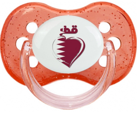 Qatar en árabe - corazón cereza lentejuelas Lollipop