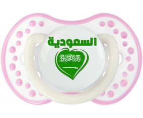 Arabia Saudita en árabe - corazón Sucette lovi dynamic fosforescente blanco-rosa