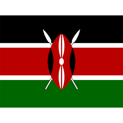 Bandera Oficial de Kenia, ideal para complementar el estilo de tu bebé en bodis, baberos y más. Descúbrelo en chupete-bebe.com.