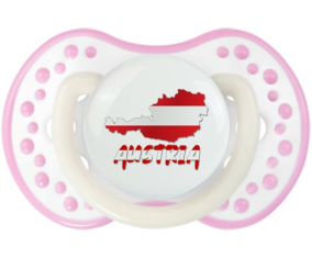Austria mapea Sucette lovi dynamic fosforescente blanco-rosa