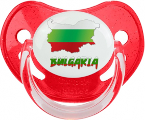 Bulgaria mapea lollipop fisiológico rojo con lentejuelas