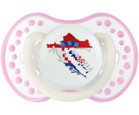 Croacia mapea Sucette lovi dynamic fosforescente blanco-rosa