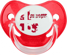 Dinamarca mapea lollipop fisiológico rojo con lentejuelas