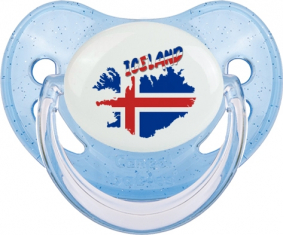 Islandia mapea lollipop fisiológico de lentejuelas azules