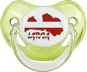 Letonia mapea tetina fisiológica verde de lentejuelas