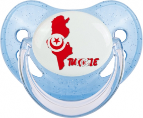 Túnez mapea lentejuelas Tétine Tétine Blue
