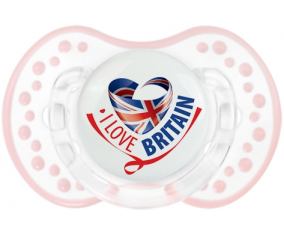 I Love Britain Tetine lovi dynamic clásico retro-blanco-rosa-tierno