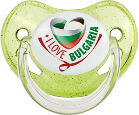 Me encanta Bulgaria lentejuelas verdes piruleta fisiológica
