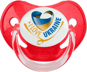 Me encanta Ucrania lentejuelas rojas piruleta fisiológica