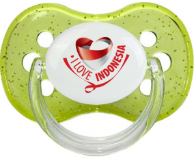 Me encanta Indonesia verde cereza lentejuelas Lollipop