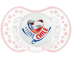 I Love Chile Tetine lovi dynamic clásico retro-blanco-rosa-tierno