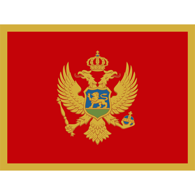 Bandera Oficial de Montenegro, ideal para decorar artículos de bebé como bodis y baberos. Visita chupete-bebe.com.