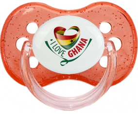Me encanta Ghana rojo lentejuelas lollipop