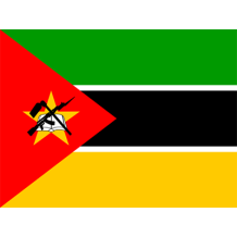 Bandera Oficial de Mozambique, ideal para personalizar artículos de bebé en chupete-bebe.com.