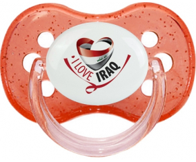 Me encanta Irak rojo cereza lentejuelas lollipop