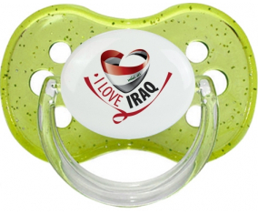Me encanta Irak verde cereza lentejuelas Lollipop