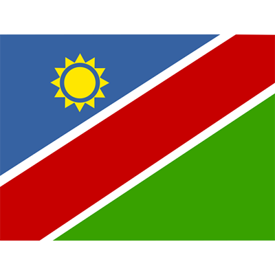 Bandera Oficial de Namibia, ideal para personalizar chupetes y accesorios de bebé en chupete-bebe.com.