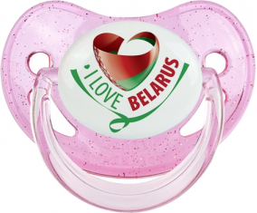 Me encanta Bielorrusia sucete rosa de brillo fisiológico