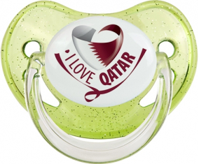 Me encanta Qatar lentejuelas verdes piruleta fisiológica