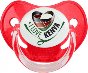 Me encanta Kenia lentejuelas tetina fisiológica roja
