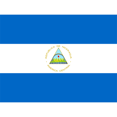 Bandera Oficial de Nicaragua, ideal para personalizar artículos de bebé como bodis, baberos y más en chupete-bebe.com.