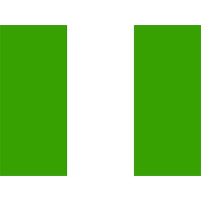 Bandera Oficial de Nigeria, ideal para complementar el estilo de tu bebé con artículos únicos y llamativos.
