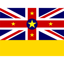 Bandera Oficial de Niue, ideal para personalizar artículos para bebé en chupete-bebe.com.
