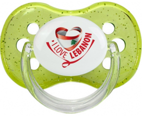 Me encanta Líbano verde cereza lentejuelas Lollipop