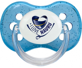 Me encanta Nauru azul cereza lentejuelas Lollipop