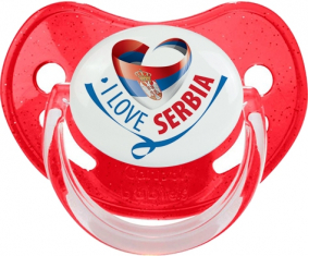 Me encanta Serbia rojo lentejuelas piruleta fisiológica