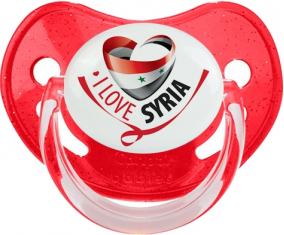Me encanta Siria lentejuelas tetina fisiológica roja