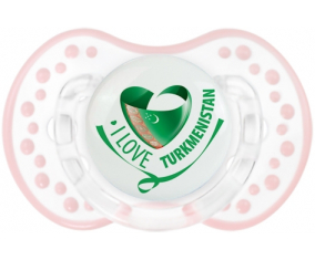 I Love Turkmenistán Tetine lovi dynamic clásico retro-blanco-rosa-tierno