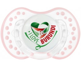 I Love Burundi Tetine lovi dynamic clásico retro-blanco-rosa-tierno