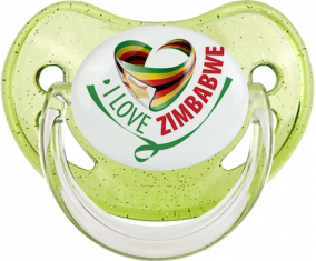 Me encanta Zimbabue lentejuelas verdes piruleta fisiológica
