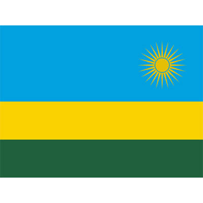 Bandera Oficial de Ruanda, ideal para personalizar artículos de bebé en chupete-bebe.com. Perfecto para mostrar tu estilo.