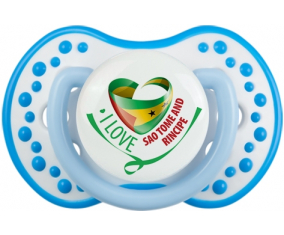 Me encanta Santo Tomé y Rincipe Sucette lovi dynamic fosforescente azul-blanco