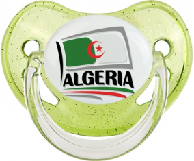 Diseño de bandera argelina 1 Piruleta Fisiológica Verde De lentejuelas