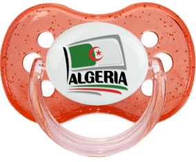 Diseño de bandera argelina 1 tetina de cereza roja de lentejuelas