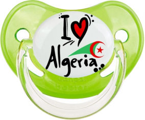 Me encanta Argelia - clásica bandera de suceto fisiológico verde