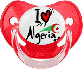 Me encanta Argelia - Bandera de suceto de brillo rojo dragón