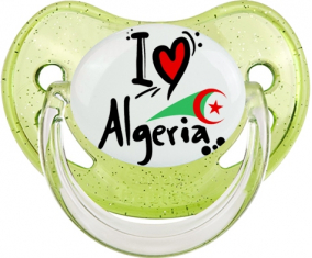 Me encanta Argelia - Dragon Dragon bandera lentejuelas verdes