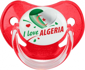 Me encanta argelia diseño 2 Lentejuelas Rojo Fisiológica Tetina