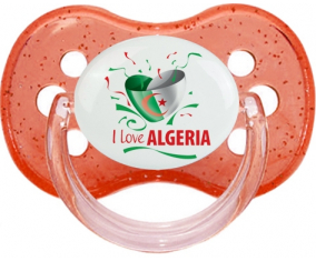 Me encanta argelia diseño 3 Rojo Cereza Lentejuelas Lollipop